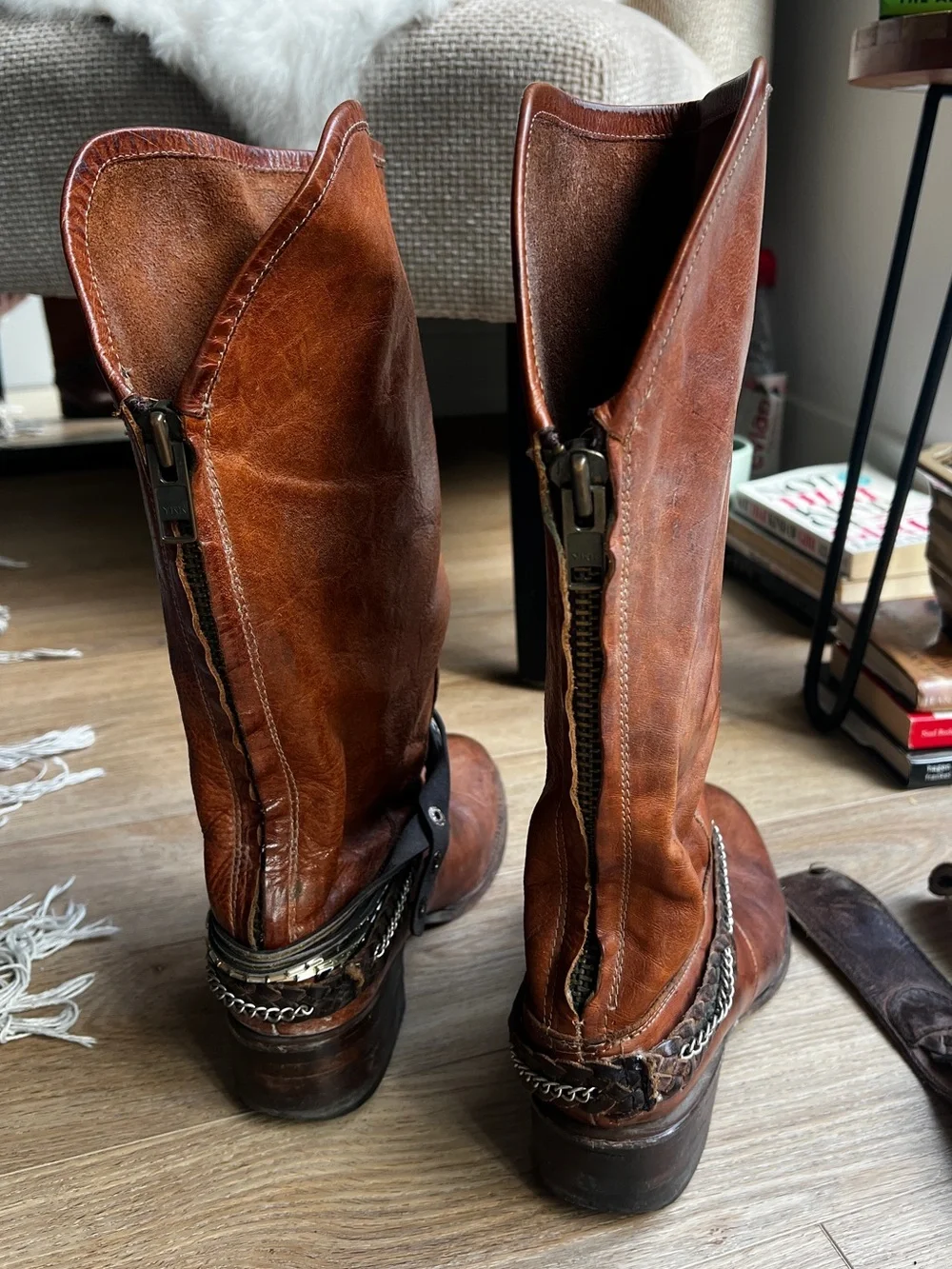 FREEBIRD by Steven Brek Tall Leather Boots - size 8 - Picture 3 of 6